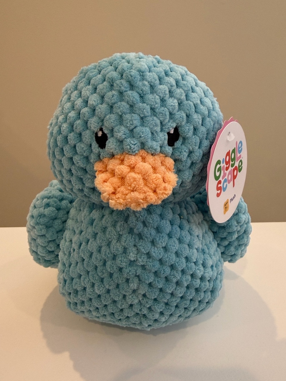 NWT 6” Crochet Blue Rubber Duck Plush by Giggles-cape
